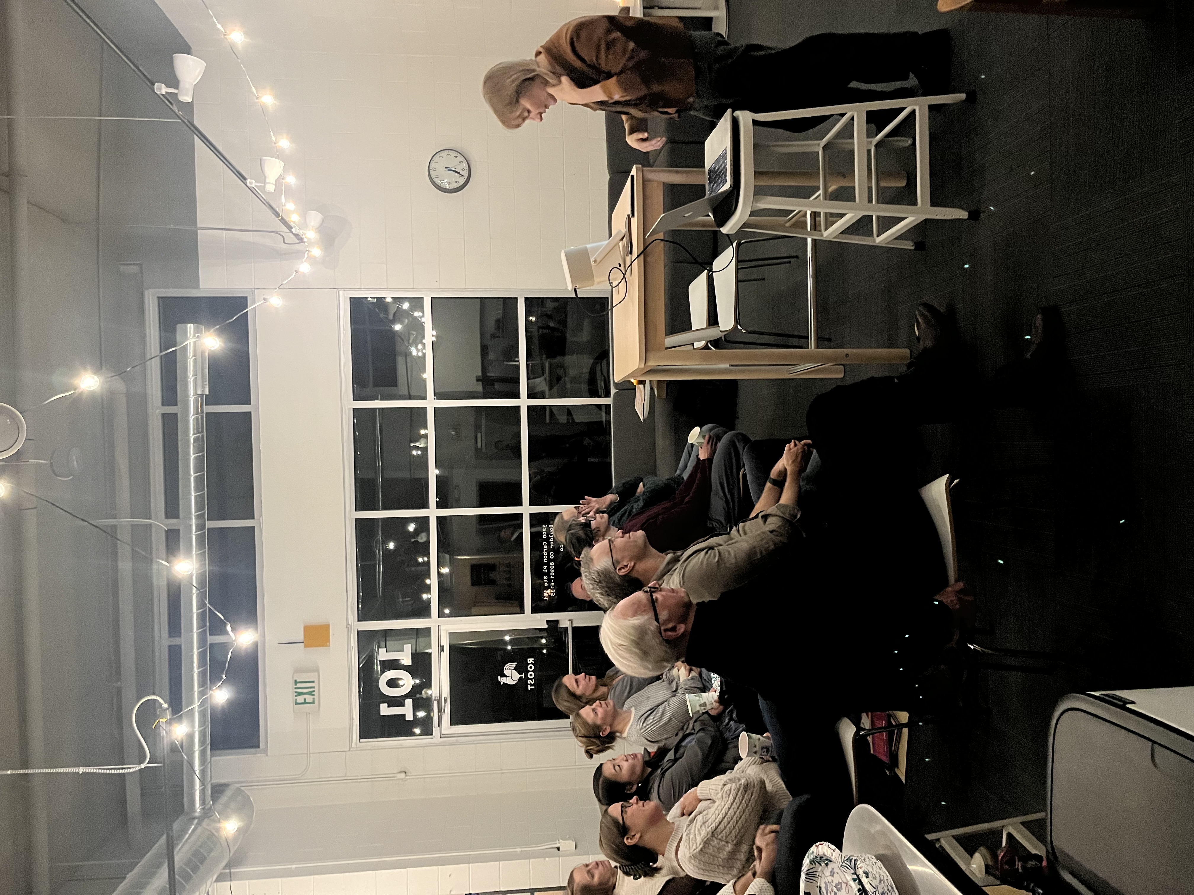 Kelli Anderson presenting at her book launch